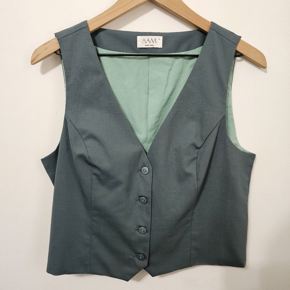 AAM The Label Teal Wool Vest